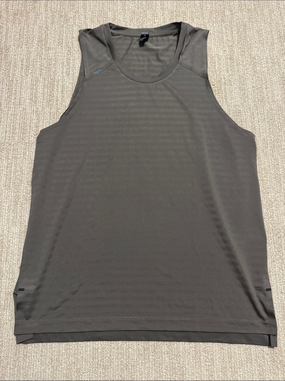 Rhone Swift Tank Top Men L Brown Lightweight Mesh Running Training Workout